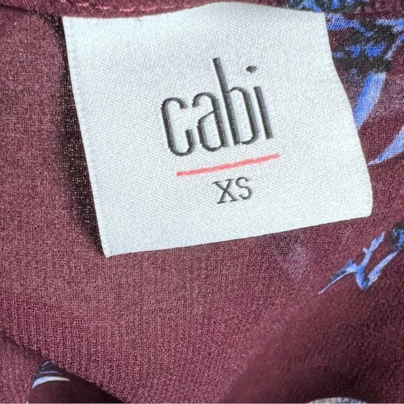 Cabi burgundy bouquet blouse size XS - Picture 9 of 10